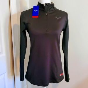 NWT - Mizuno Breath Thermo Half Zip Base Layer Running Jacket - Black Sm…